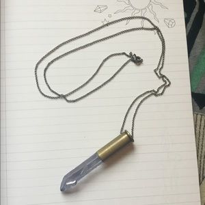 Crystal Necklace with Bullet Case